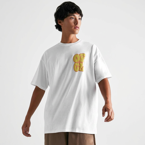 T-shirt Homme Grande Taille Écologique Coupe Ample Couleur Unie Streetwear Imprimé en Relief Tissu Épais Style Vintage - Product Image 1