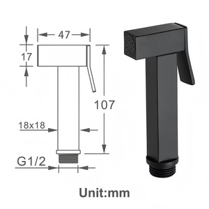Современный черный латунный хромированный распылитель для биде - Product Image 6