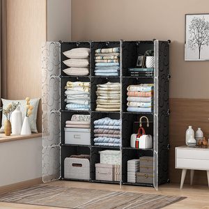 Hộp Đựng Quần Áo Tự Làm 20 Khối Giá Đựng Tủ Quần Áo Di Động Màu Đen Với Cửa Trong Suốt Màu Trắng Tủ Quần Áo Hình Khối Bằng Nhựa Tủ Quần Áo - Product Image 6