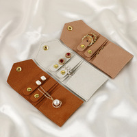 Logo personnalisé Portable Pliant Mini Bijoux Sac De Rangement De Mode Petit Rouleau Sac pour Boucles D'oreilles Collier Anneau Bijoux