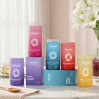 Nouveau pot cylindrique en verre de 150 ml pour produits de croissance capillaire, flacon et couvercles colorés de luxe, beauté, bien-être, nutrition, fruits mélangés