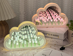 Lampe de nuit LED DIY en forme de tulipe, prix d'usine, lumière de nuit colorée en forme de nuage, miroir de tulipe, lumière de nuit pour la Saint-Valentin, cadeau de chambre à coucher, bureau - Product Image 4