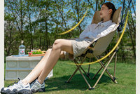 Chaise pliante d'extérieur à dossier haut, type chaise lune, avec parasol intégré, portable, pour la pêche, le camping et la plage, direct usine