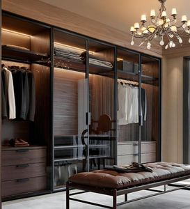 เฟอร์นิเจอร์ห้องนอนหรูหราทันสมัยปรับแต่งได้ ตู้เสื้อผ้าสีดำ ราคาไม่แพง - Product Image 5