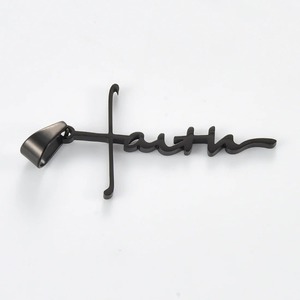 1 pièce Collier unisexe en acier inoxydable avec pendentif croix et lettres 'Faith', style chrétien Jésus, bijou de mode pour le quotidien - Product Image 4