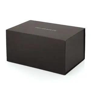 Vendita all'ingrosso pieghevole regalo scatole coperchi-Design personalizzato pacchetto riciclato soluzione funzione scatola scatola regalo di carta per bambini scatola di chiusura magnetica pieghevole nera