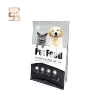 Sachet refermable à fond plat imprimé en gravure pour aliments pour animaux de compagnie (poulet, saumon) – Anti-humidité, pour friandises pour chats et chiens