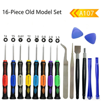 Kit d'outils de démontage de téléphone électrique multifonction 16-en-1 en plastique KT, tournevis de précision et pinces pour appareils Apple et Android