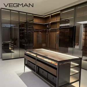 <span class=keywords><strong>Armoire</strong></span> coulissante en bois sur mesure avec panneaux décoratifs pour chambre, hôtel, villa - Meuble moderne résistant à l'humidité - Product Image 2