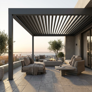 Pergola extérieure en aluminium avec toit à lames orientables, imperméable, auvent pare-soleil, gazebo bioclimatique, revêtement poudré, <span class=keywords><strong>abri</strong></span> pour <span class=keywords><strong>jardin</strong></span>, <span class=keywords><strong>terrasse</strong></span>, balcon - Product Image 3