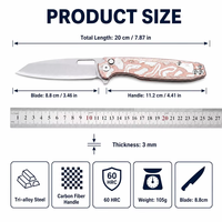 Couteau de poche personnalisé en acier inoxydable, couteau pliant tactique, couteau de chasse, couteau de survie, couteau de camping, outil EDC portable, outil de bushcraft T0044-6