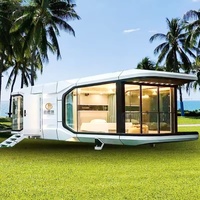 Grand conteneur mobile préfabriqué en acier pour camping-car, remorque de voyage, cabine capsule, maison pour camping, caravane, villa, chambre à coucher