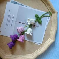 Panier suspendu en crochet fait main H-103 avec plantes artificielles, accessoire pour rétroviseur de voiture, cadeau pour la maison