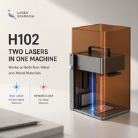 Laser Sparrow H102 Dual Laser 10W 2W Infrared Diode Carver Engraver untuk Kayu Kulit Logam Perhiasan