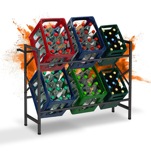 Custom Metal Beverage <b>Crate</b> Display Rack Shelf <b>Storage</b> Holder for Convenient Drink <b>Crate</b> Display Stand - Product Image 1