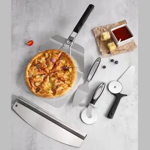 Tianjia — ensemble d'épluchage et coupe-Pizza pliable, en acier inoxydable, métal, pour couple de Pizza