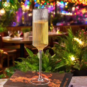 7.6oz gân rượu sâm banh sáo thanh lịch pha lê lấp lánh ly rượu vang sọc trong suốt cốc rượu sâm banh Cocktail Kính - Product Image 5