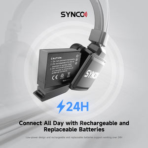 Synco Xtalk XPro5 2.4G Full-Duplex Noise Cancelling 48V Portable Lightweight Wireless Calling System Earphones Head-Mounted - Product Image 3