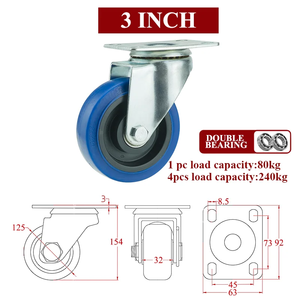 Casters Heavy Loads Rubber Swivel For <b>Furniture</b> Wheels Mover Noiseless Shelf Wheelbarrow Cart Hardwares Transporter Tire <b>Trolley</b> - Product Image 2