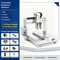 Machine de distribution de colle UV et adhésif thermofusible rotative entièrement automatique à trois, quatre ou cinq axes