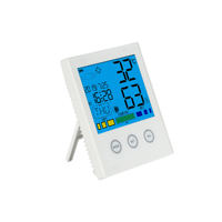 Meteran Kelembapan Suhu Digital LCD Termometer Higrometer Jam Alarm Stasiun Cuaca untuk Rumah Kantor Dapur