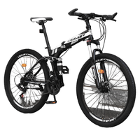 Vélo de montagne pliable à suspension en acier OEM, léger, 21/24/27 vitesses, pliable, 26 pouces