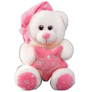 Beloved Wearing Hat Bright Colorful Soft Stuffed Bear Sparkling Bear Plush Toy for Boys Girls All Ages