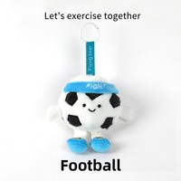 Porte-clés en peluche unisexe en forme de ballon de football, rembourré en coton PP, accessoire de voyage, pendentif, best-seller, vente en gros