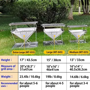 ENJOY 204 New Design Stainless Steel Portable Folding BBQ Grill Charcoal Grill Outdoor Grill Tools For Camping