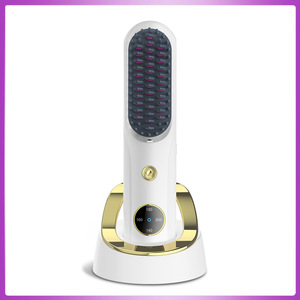 Hair <b>Straightener</b> Comb <b>Wireless</b> Tourmaline Ceramic Portable For Straightening And Curling Dry Wet Use - Product Image 3