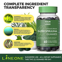 Usine de marque privée Vente en gros Puissant antioxydant Nettoyage de l'intestin Detox Spiruline Gommes
