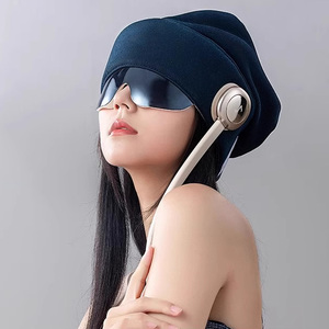 R2 เครื่องนวดศีรษะขณะนอนหลับ หมวกนวดหนังศีรษะ เครื่องนวดตาบริเวณปากมดลูก เครื่องเล่นเพลงบลูทูธ ความเข้มข้นของการนวด 4 ระดับ - Product Image 4