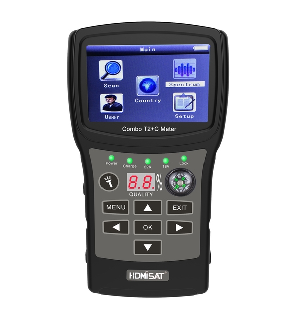 Terrestrial DVB-T/T2 & Cable TV DVB-C Combo Signal Meter Satellite Finder