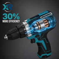 Perceuse-visseuse sans fil compacte 12V avec kit de tournevis, 2 batteries, mandrin sans clé 10mm, outil de bricolage domestique avec mallette CE RoHS