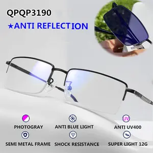 Gafas fotocromáticas de metal óptico cateye rojo luneta fotogray anti reflejo mujer damas qingqing anti luz azul mujeres