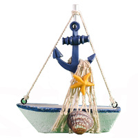 Modèle de voilier miniature artisanal en bois, style méditerranéen, taille paume, décoration de table nautique, ornement marin, cadeau.