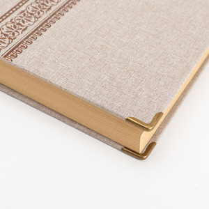 Premium <strong>A4</strong> <strong>Planner</strong> Linen Hardcover Sewing Bound Paper &amp; Fabric Cover Notebook Set with Gold Foil Stamping and Elastic Band - Product Image 3