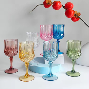 Verres à vin de réception de mariage en plastique bleu vintage de haute qualité pour grands événements et fêtes - Product Image 1