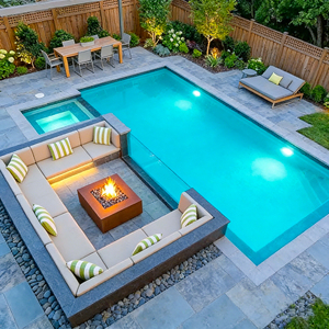 สระว่ายน้ำไฟเบอร์กลาสสำเร็จรูปใหม่เอี่ยม ขนาด 20 ฟุต ขนาดสั่งทำพิเศษ ทนทานต่อรังสียูวี สระว่ายน้ำกลางแจ้ง สปา สระน้ำสำหรับความสนุกสนาน - Product Image 1