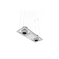 Petite lampe suspendue carrée moderne pour bureau à domicile avec LED à intensité variable, garantie de 5 ans, installation facile, 2 downlights
