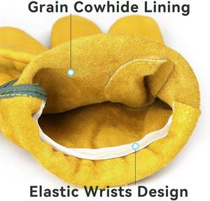 Guantes de Trabajo de Cuero OZERO, Agarre Flexible, Guantes Resistentes de Piel de Vaca para Cortar Madera, Conducir Camiones y Trabajar en el Jardín - Product Image 3