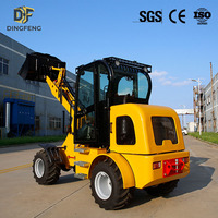 Chargeuse sur pneus compacte 4x4 Dingfeng H280 avec force de rupture élevée, chargeuse hydraulique articulée pour l'agriculture et l'élevage