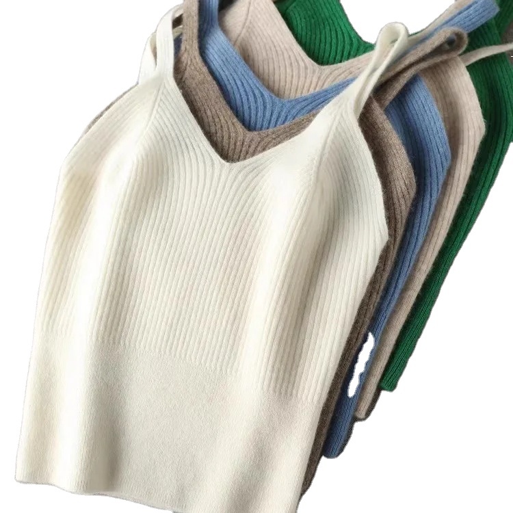 Sleeveless Girls V Neck Cashmere Vest