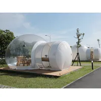 Tienda de campaña de burbujas inflable transparente con marco de acero, soplador silencioso para glamping, 5m