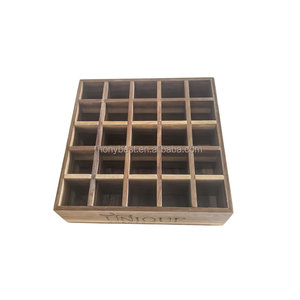 Caja de Almacenamiento de Madera de Acacia con 25 Ranuras, Bandeja Abierta, Organizador de Exhibición de Aceites Esenciales <span class=keywords><strong>para</strong></span> Botellas de 15 ml, Colección de Esmaltes de Uñas - Product Image 1