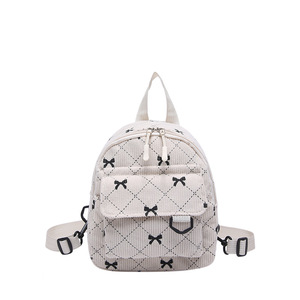 Vente en gros mini sac à dos en velours côtelé avec nœud tendance sac d'école décontracté de grande capacité pour les étudiants cartable de voyage - Product Image 4