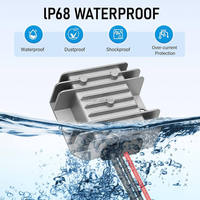 Kit adaptateur de puissance élévateur 12V/24V vers 48V avec connecteurs DC mâles/fils nus/pinces crocodiles/terminals annulaires, protégé par fusible pour voiture/camping-car/bateau