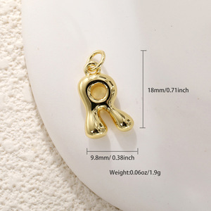 จี้ห้อยคอตัวอักษร18K ชุบทองแท้คุณภาพสูงเครื่องประดับ DIY จี้ตัวอักษรภาษาอังกฤษ26ตัว - Product Image 4