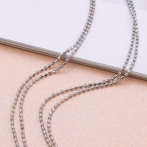 Cadena de bolas pequenas de cuentas de plata de ley plain sem précieux chapelet en <span class=keywords><strong>argent</strong></span> sterling 925 collier perle petite chaîne de boule - Product Image 3