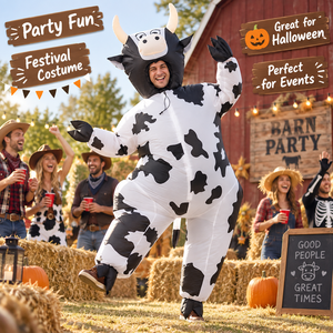Mucca Unisex Costume gonfiabile <span class=keywords><strong>per</strong></span> <span class=keywords><strong>adulti</strong></span> nuovo Design gigante fantasia corpo animali vestito <span class=keywords><strong>per</strong></span> la festa di Halloween divertente mucca Cosplay vestito - Product Image 2